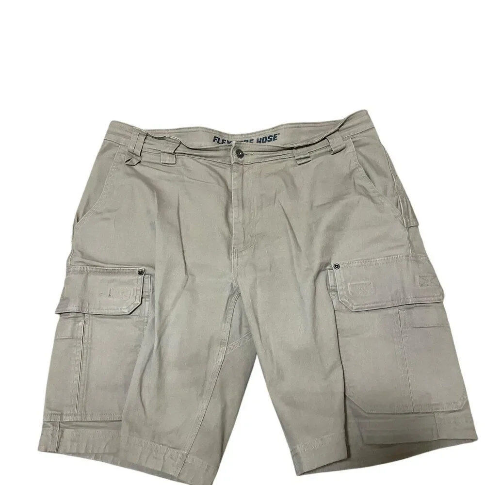 Duluth Trading Co. Flex Fire Hose Beige Cargo Shorts 11" Relaxed Fit Men's Sz 38 - Picture 1 of 6